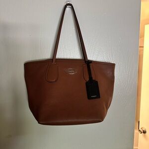 Coach Brown Leather Tote Bag
